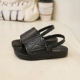 thumbnail image 4 of Mialoley Kid Boy Girl Summer Sandals, Solid Color PVC Flat Bottom Anti-Slip Open Toe Shoes with Adjustable Buckle, 4 of 7