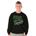thumbnail image 5 of Jesus Lives Eternally Christian Sweatshirt for Men or Women Brisco Brands S, 5 of 6