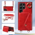 thumbnail image 5 of Crossbody Case for Samsung Galaxy S24 Ultra, Adjustable Shoulder Strap 47" / 1.2m, Finger Ring Holder with 6 Card Slots, 5 of 16