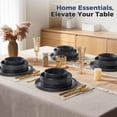 thumbnail image 6 of Vesteel 16 Pieces Dinnerware Sets, Premium Stoneware Dishes Set for 4, Ceramic Plates and Bowls Set for Home Restaurant, Microwave and Dishwasher Safe - Deep Gray, 6 of 9