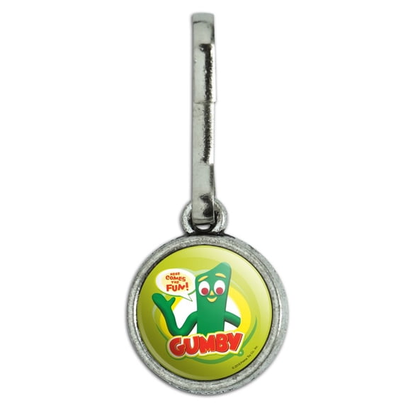 Gumby Logo Here Comes the Fun Antiqued Charm Clothes Purse Suitcase Backpack Zipper Pull Aid