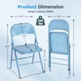 thumbnail image 5 of Homy Casa Metal Folding Chairs 4 Pack Portable for Wedding Party Picnic Home Office Pale Blue, 5 of 10