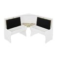 thumbnail image 4 of MUSEHOMEINC Traditional 3 Piece Solid Wood Nook Dining Table Set, White, 4 of 7