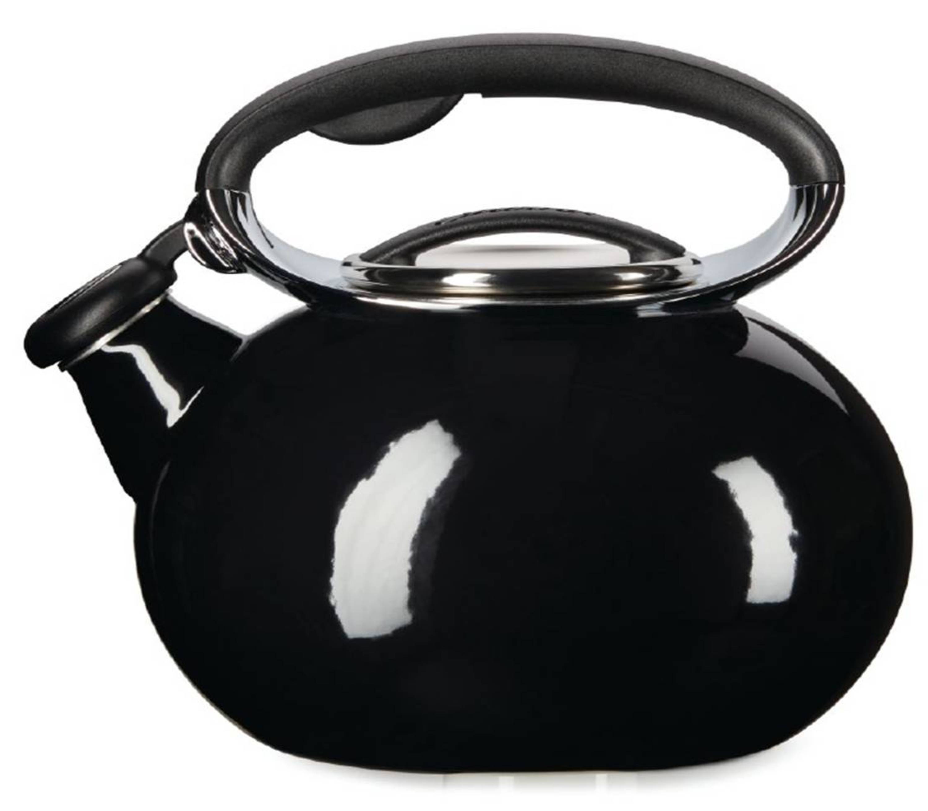 Copco Two Quart Ellipse Enamel on Steel Black Tea Kettle