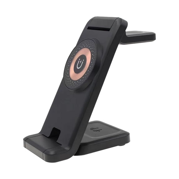 3-in-1 Wireless Charger, Fast Charging Station for iPhone, Smartwatch, and Wireless Earbuds, Portable Power Bank, Sleek, Space-Saving Charger