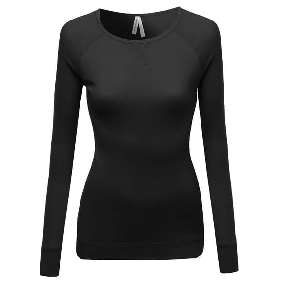 FashionOutfit Women's Basic Solid Round Neck Long Sleeves Sweatshirt