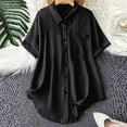thumbnail image 2 of XuJwPNcy Button Down Shirts for Women Short Sleeve Lapel Tops Comfy Chino T Shirts Basic Tunic Summer Tees with Pocket, 2 of 6