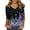 Black, variant on Women's Casual V-Neck 3/4 Sleeve Loose Fit Printed T-Shirt with Christmas Elements, Holiday Seasonal Top for Ladies Everyday Wear,Multicolor M