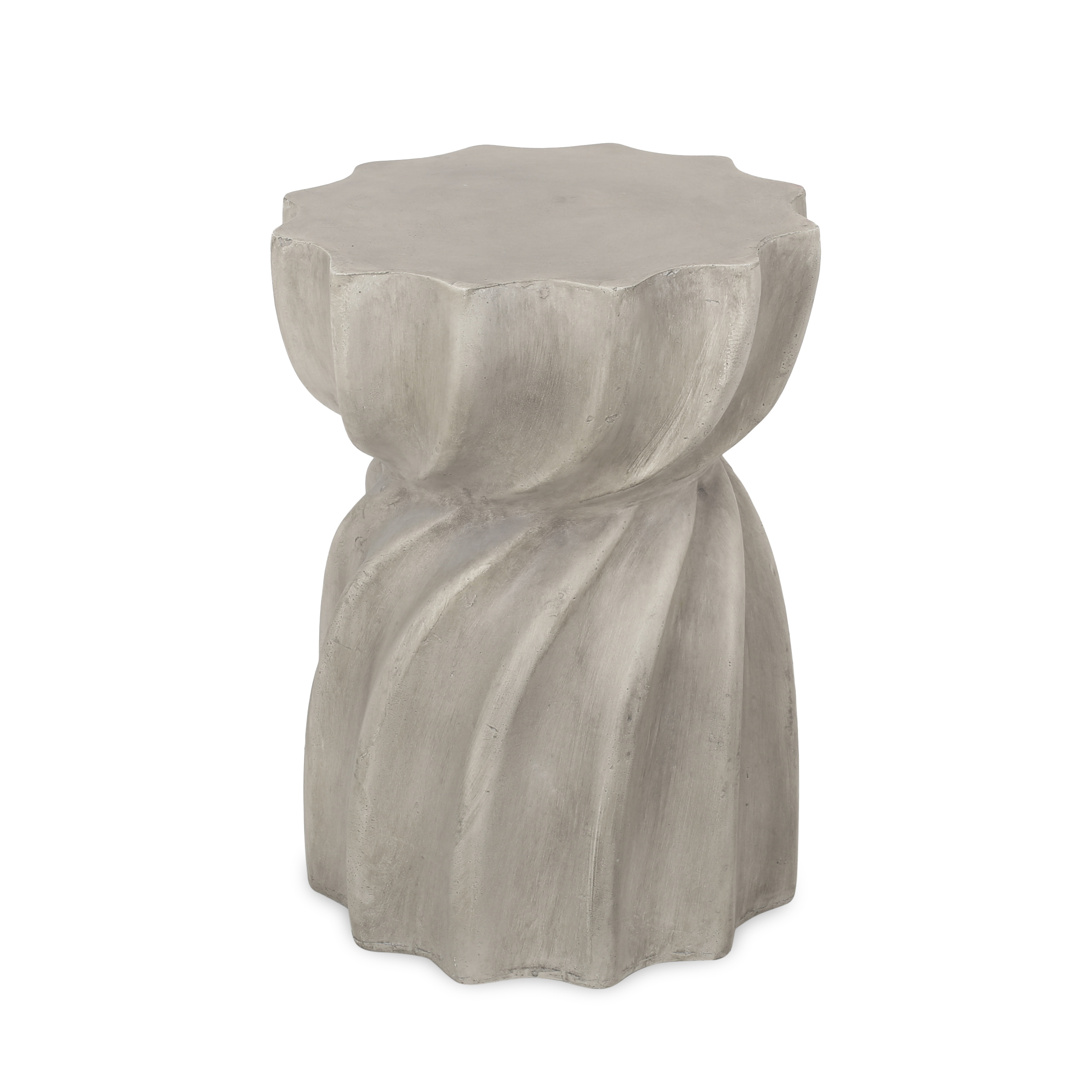 Outdoor Accent Side Table, Concrete Craft Leisure Table for Patio Garden, Copper and Concrete