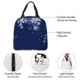 thumbnail image 3 of Lafuoo Christmas Blue Pattern Portable Aluminum Foil Thickened Insulation Lunch Bag, Waterproof Zipper Lunch Bag Suitable for Men and Women-One Size, 3 of 7