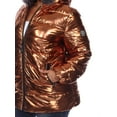 thumbnail image 5 of White Mark Women's Plus Size Metallic Hooded Puffer Coat, 5 of 6