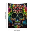 thumbnail image 3 of Creowell Skull Flower Crown Tapestry Wall Art for Home Decoration 30*40in, 3 of 5