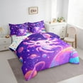 thumbnail image 3 of Feelyou Boba Purple Axolotl Bedding Comforter Set 7pcs, Cartoon Planet Queen Bedding Sets, Outer Space Galaxy Queen Sheet Sets, Breathable Room Decorative, 3 of 7
