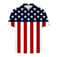 thumbnail image 4 of Mens American Flag Shirts Patriotic Shirt Mens Red White and Blue Shirts for Men Fourth of July Shirts for Men Men Fourth of July Shirts Men's Summer Button Printed Short Sleeved Lapel Top, 4 of 5