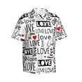 thumbnail image 2 of Love Phrases And Hearts For Valentine'S Day Men's 3d Print Casual Button Down Shirts, Novelty Hawaiian Short Sleeves L, 2 of 8
