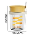 thumbnail image 2 of pvdgvd Portable Graduated Glass Jar, Coffee Cup with Lid Spoon for Breakfast Oatmeal, Sealed & Easy to Carry, 2 of 2