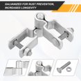thumbnail image 4 of Uxcell Chain Link Fence Gate Post Hinge, 1" x 1" Galvanized Steel Chain Link Fence Post Hinges Heavy Duty Gate Frame Hinge with Bolts and Nuts for Outside Square Pipe, 4 of 7