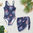 thumbnail image 4 of SEANATIVE Girls One Piece Swimsuit with Mesh Cover Up Skirt Cut Out Back Design 2 in 1 Bathing Suit for Beach Party Hotel Pool, Size 9-10 Years, Rose Navy Blue, 4 of 7