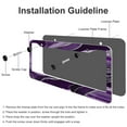 thumbnail image 4 of Purple Marble Agate Silver Glam License Plate Frame - 2 Pack Tags Frames Holder Covers, Car Decorative Tag Frames For Standard Us Canada License Plate Holder 2 Holes 12X6 Inch, 4 of 5