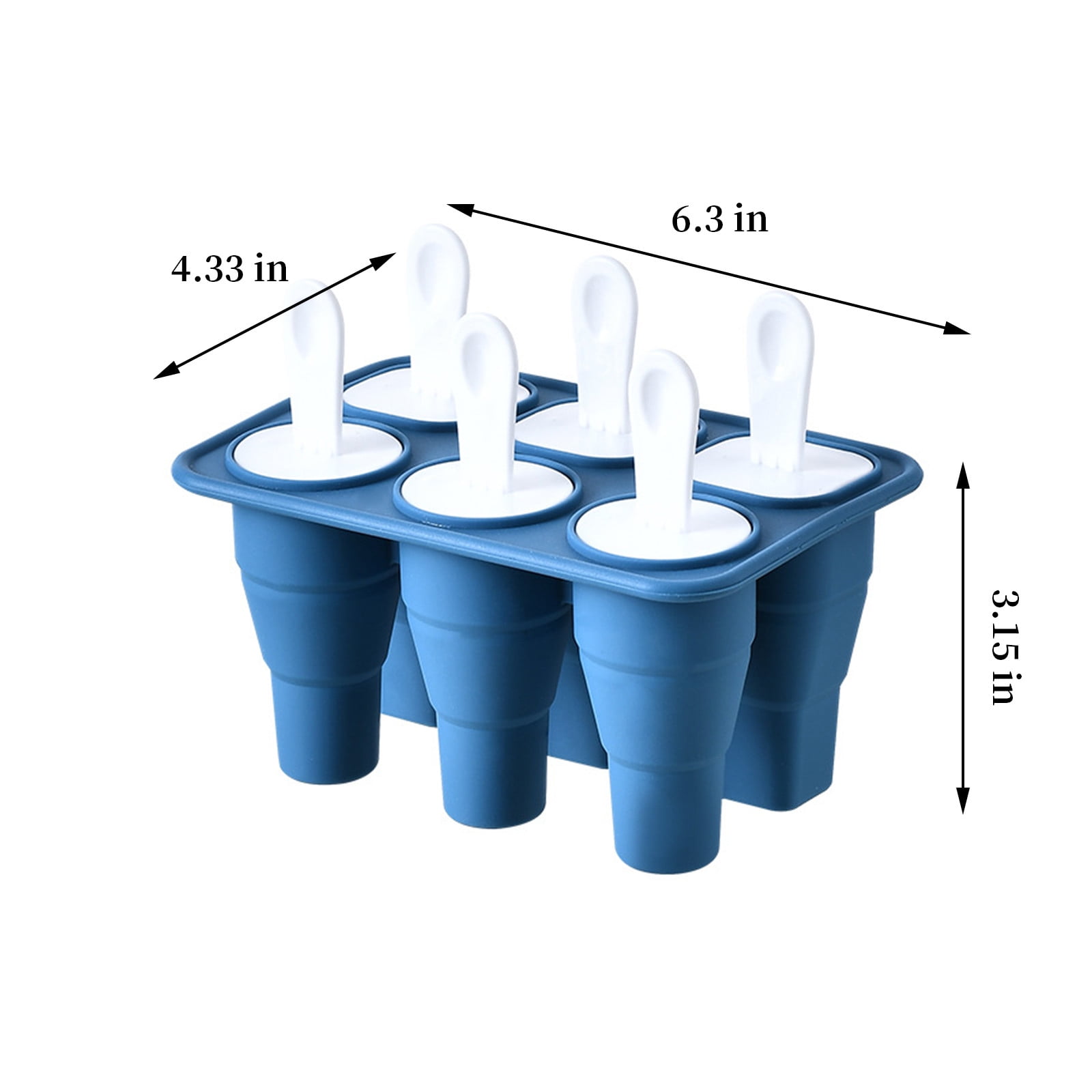 Fufafayo 4Pcs Popsicle Molds Silicone Reusable Ice Cream Molds, Easy Release Ice Maker for Homemade Popsicles, Foldable Ice Tray for Freezer Kitchen Party