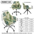 thumbnail image 7 of Xixirimido Retro Tropical Leaf Pattern Office Chair Covers Computer Stretch Accent Dining Chair Covers Swivel Desk Chair Armrest Slipcover for Mid-Back Rotating Chairs, 7 of 7
