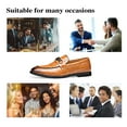 thumbnail image 4 of Mens Leather Dress Shoes Casual Comfort Loafers Fashion Classic Business Shoes Non-slip Breathable Driving Shoes Brown 11.5 US, 4 of 7