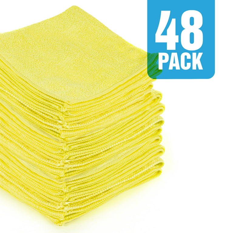 Mastertop Microfiber Cleaning Cloth Towels,Reusable Dust Rags Dish Cloths  for Housekeeping,48 Pcs Set