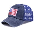 thumbnail image 2 of American Flag Trucker Hat Patriotic Distressed BaseballHat with Star Mesh Back for USA 250th Anniversary Independence Day Unisex, 2 of 5