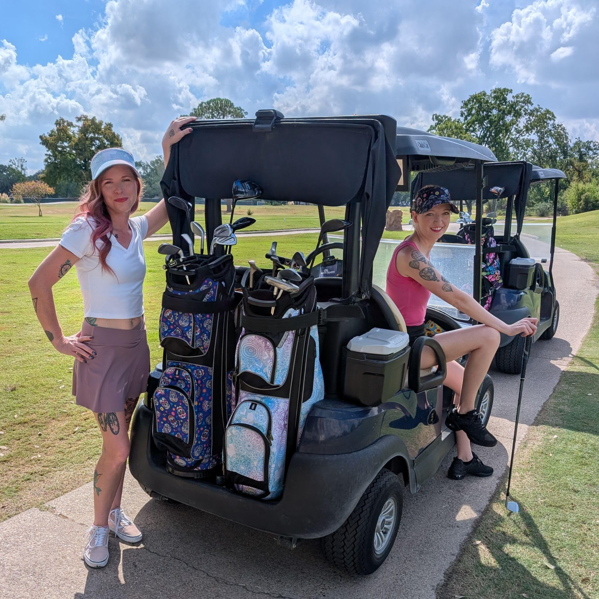 Women’s Golf Cart Bag – Taboo Fashions Resort Collection Lightweight 14-Way Ladies Bag with Cooler, Rain Hood, 7 Zippered Pockets, Tee Holder & More (Tropical Paradise)