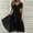 Black, variant on Women's Mesh Lace Summer Dress, Short Sleeve Round Neck Chiffon Party Dress with Waist Cutout