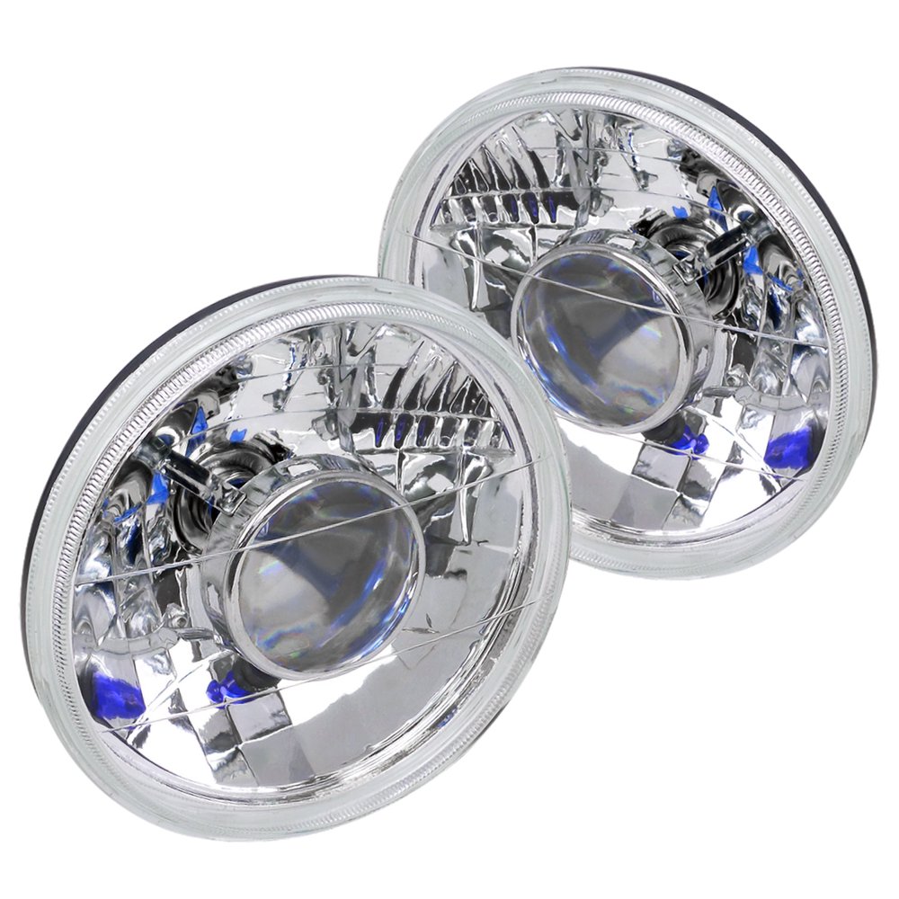 SpecD Tuning 7" Inch Round Chrome Projector Headlights for 7" Sealed