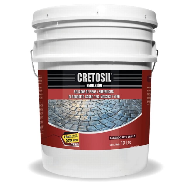 CRETOSIL - SELLADOR EMULSIÓN (Apto para Pisos y Superficies de Concreto, Barro, Teja, Ladrillo, Mosaico, Yeso, etc.) (19 LTS.)