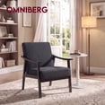 thumbnail image 3 of OMNIBERG Mid-Century Modern Accent Chair, Upholstered Armchair with Solid Wood Frame, Comfort Reading Chair Lounge Chair for Living Room Bedroom Sunroom, Black, 3 of 7