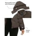 thumbnail image 5 of Wantdo Women's Plus Size Puffer Jacket Warm Outerwear Coat Quilted Winter Jacket with Hood Brown XL, 5 of 9
