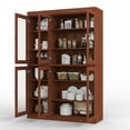 thumbnail image 5 of 100% Solid Wood 48.5" Pantry China Cabinet with Clear Glass Doors and Adjustable Shelves, 5 of 6