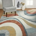 thumbnail image 4 of Home Dynamix Tribeca Slade Contemporary Abstract Area Rug, Blue/Rust, 7'10"x10'6", 4 of 6