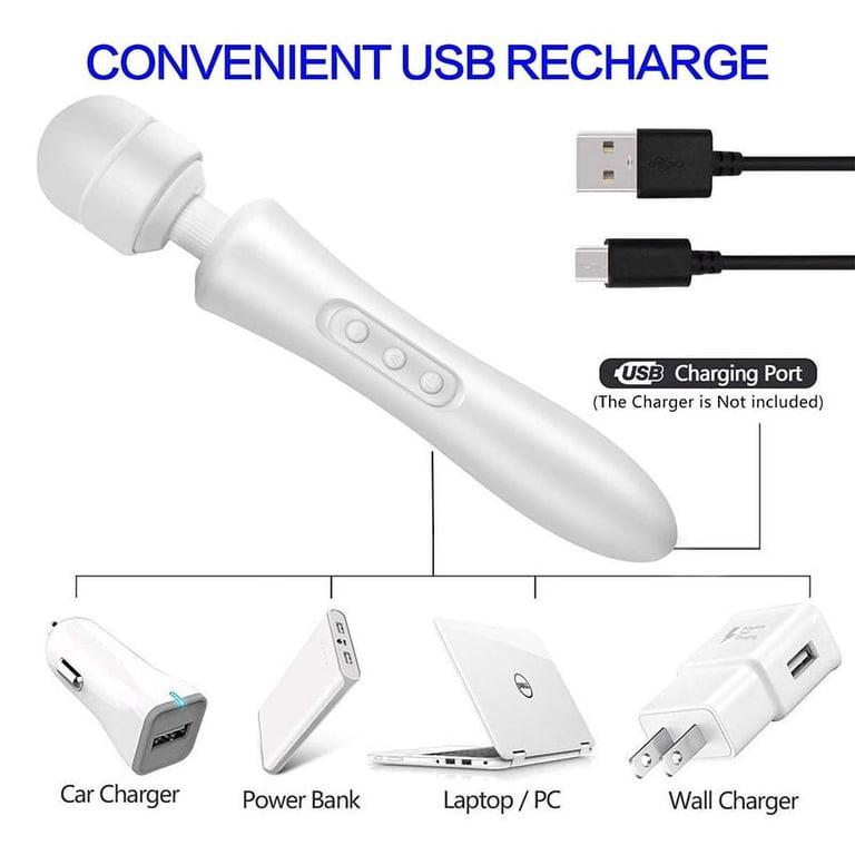 Topboutique Rechargeable Wand Massager, 10 Speeds, Silicone, Therapeutic,  Muscle Recovery, White - Walmart.com