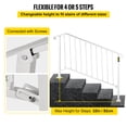 thumbnail image 5 of VEVOR Handrail Picket #4 Fits 4 or 5 Steps Matte White Stair Rail Wrought Iron Handrail with Installation Kit Hand Rails for Outdoor Steps, 5 of 11