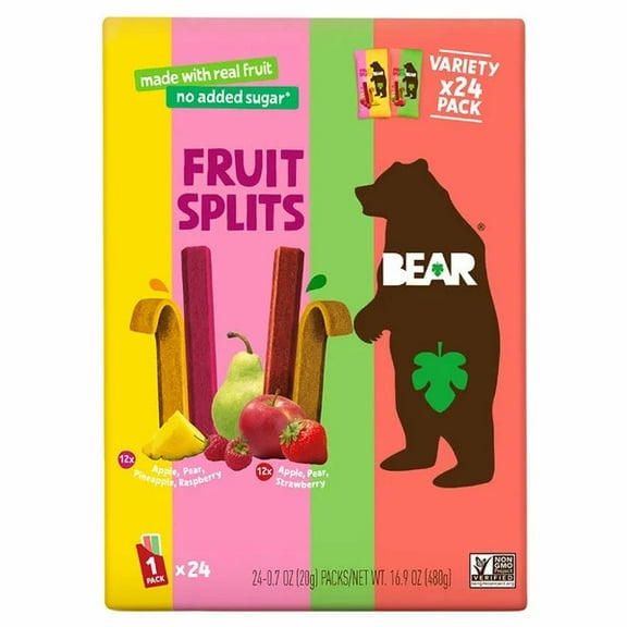 Bear Fruit Splits, 0.7 Ounce (Pack of 24)