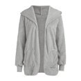 thumbnail image 3 of Women's Two Way Wear Longline Jacket Warm Open Cardigan With Pockets Zipper Sweaters for Women No Hood Zip Warm up Jacket Lined Jacket Running Women Womens Light Jacket Women Long Jacket Suede Jacket, 3 of 4