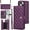 Dark Purple, variant on MYKOMI for iPhone 15 6.1 inch Wallet Case with S Pen Holder & Crossbody Lanyard Strap & Wrist Strip, Shockproof Stylish Protective Cover for iPhone 15