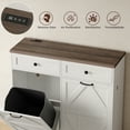 thumbnail image 6 of VEANERWOOD Tilt Out Trash Cabinet for 13 Gallon Garbage Can, Kitchen Storage Cabinet with Remove Odor, 2 Drawer and Spice Rack, White, 6 of 12
