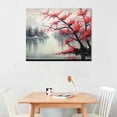 thumbnail image 3 of ONETECH Traditional Chinese Painting Pink Plum Blossom Canvas Wall Art Modern Black and White Landscape Artwork, 3 of 5