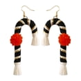 thumbnail image 3 of Pendientes de Tejido Yinane Serie Navideña Gota Colgante Bastón negro, 3 of 8