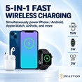 thumbnail image 7 of Swayvoo 3-in-1 Wireless Charging Station, Up to 15W Fast Wireless Charger for Compatible iPhone, Apple Watch and AirPods, Magnetic Phone Stand White, 7 of 7