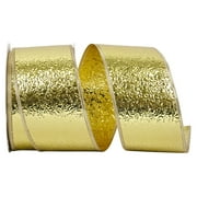 JAM Paper Plastic Cracked Ice Ribbon, Gold, 2.5in x 50yd, 1/Pack