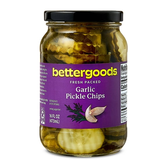 bettergoods Garlic Pickle Chips, 16 fl oz Jar