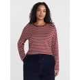 thumbnail image 2 of Scenario Women's Cotton Crewneck Tee with Long Sleeves, Sizes XS-XXXL, 2 of 6