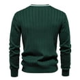 thumbnail image 4 of GBSYEWXS Pullover Sweater For Men Long Sleeve Solid Color Cardigan Daily Wear Fashion V-Neck Sweaters Green, 4 of 6
