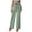 Green, variant on Bigersell Pull on Pants for Women Stretch Full Length Womens Fashion Summer Solid Cotton Linen Casual Button Elastic Waist Long Pants Jeggings for Ladies